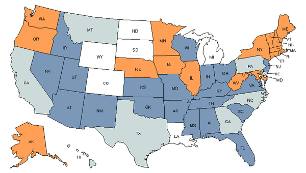 Mapa del estado para Gerentes de Recaudación de Fondos