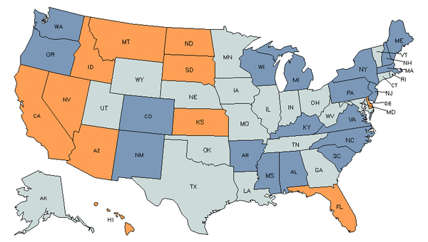 Mapa del estado para Gerentes de Propiedad, Inmuebles, y Asociaciones de Vivienda Comunitaria