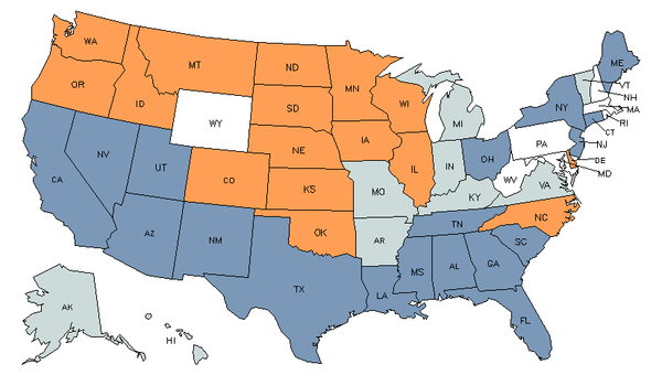 Mapa del estado para Científicos Especializados en Suelos y Botánica