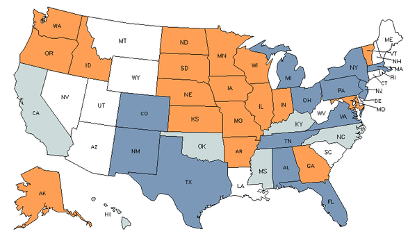 Mapa del estado para Técnicos en Ciencias Agrícolas