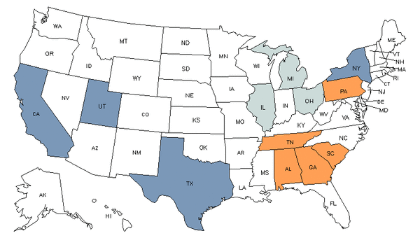 Mapa del estado para Técnicos Nucleares