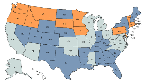Mapa del estado para Consejeros de Rehabilitación