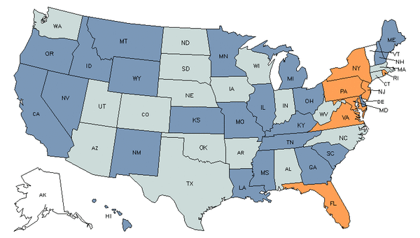 Mapa del estado para Profesores de Ciencias de la Computación de Nivel Postsecundario