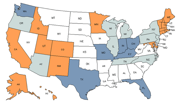 Mapa del estado para Enfermeros de Partos