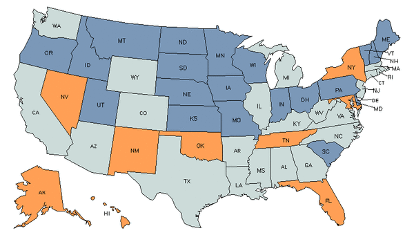 Mapa del estado para Supervisores Directos de Trabajadores de Seguridad