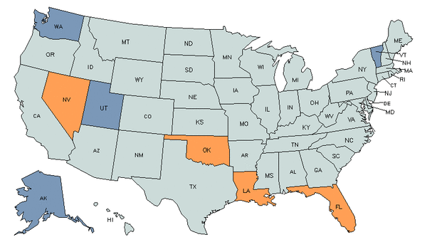 Mapa del estado para Camareros y Camareras