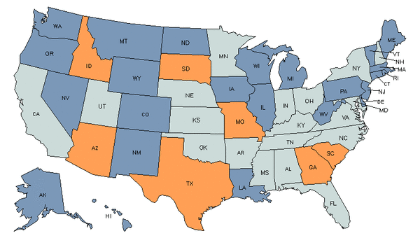 Mapa del estado para Cobradores de Cuentas y Facturas
