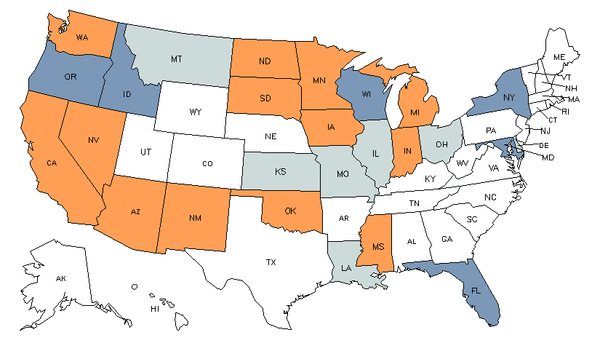 Mapa del estado para Tesoreros de Salas de Juego