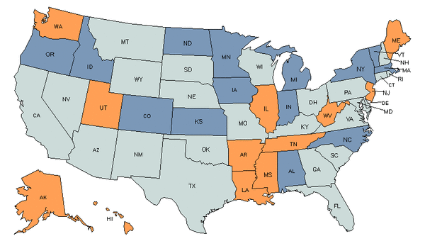 Mapa del estado para Oficinistas Auxiliares de Compras