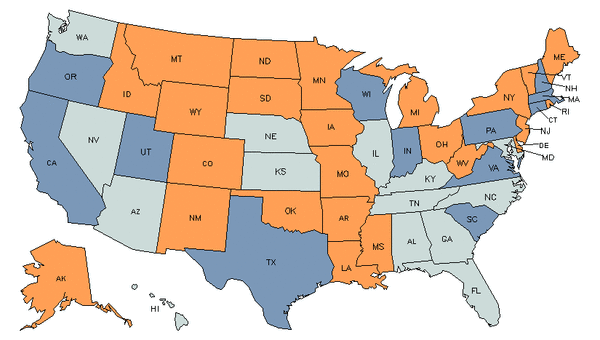 Mapa del estado para Oficinistas Judiciales, Municipales y de Otorgamiento de Licencias