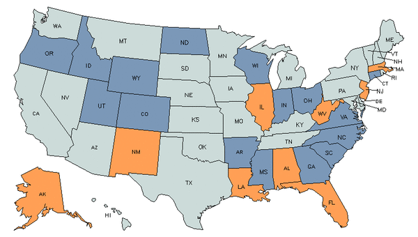 Mapa del estado para Secretarios Legales y Asistentes Administrativos