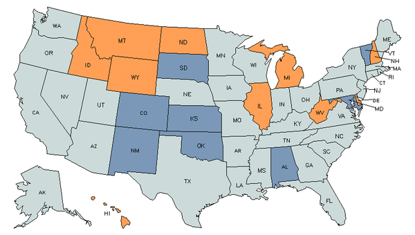 Mapa del estado para Empleados de Oficina, Tareas Generales