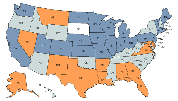 Mapa del estado para Ayudantes de Trabajadores de Ocupaciones Relacionadas con la Instalación, Mantenimiento y Reparación