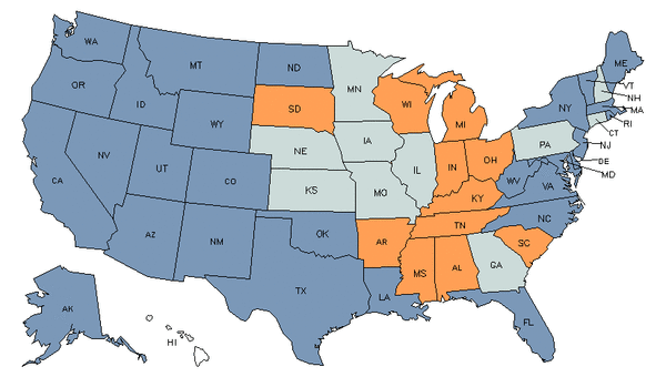 Mapa del estado para Preparadores, Operadores y Encargados de Máquina de Corte, Punzón y Prensado, Metal y Plástico