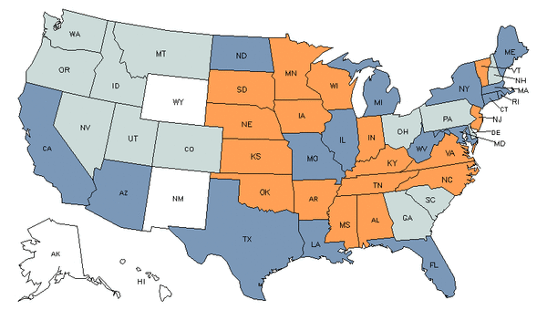 Mapa del estado para Preparadores, Operadores y Encargados de Máquinas de Cortar y Rebanar