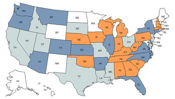 Mapa del estado para Operadores y Encargados de Equipos de Limpieza, Lavado y Decapado Metálico