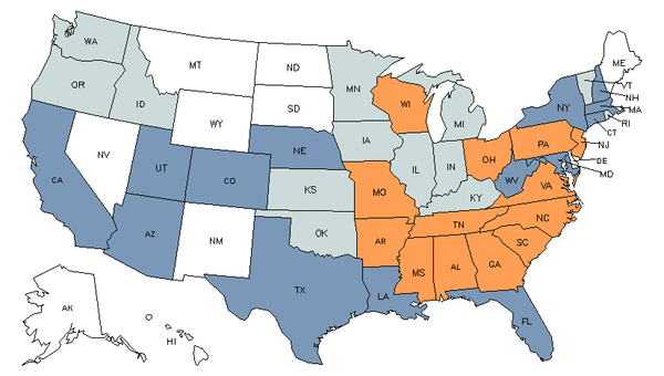 Mapa del estado para Preparadores, Operadores y Encargados de Máquinas de Fabricación de Artículos de Papel