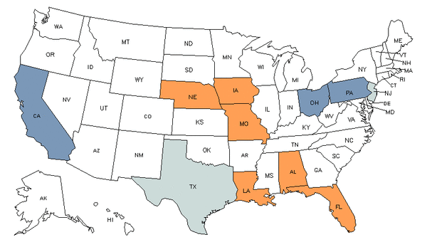 Mapa del estado para Operadores de Dragadora